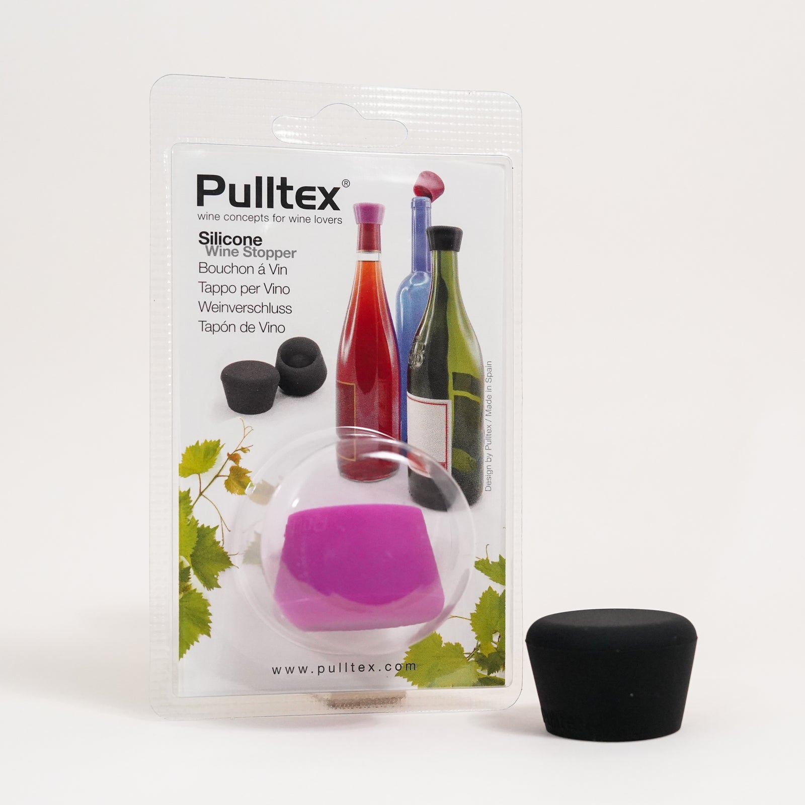 Pulltex Silicone Wine Bottle Stopper - Black - Set Of 2, Decanting & Serving; UK Decanter