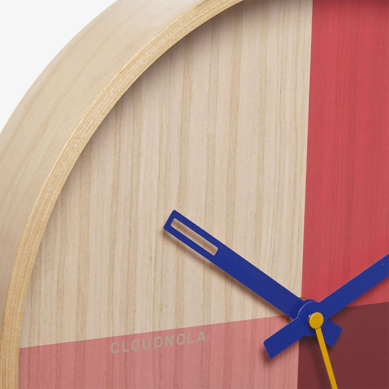 Flor Red Wood Wall clock