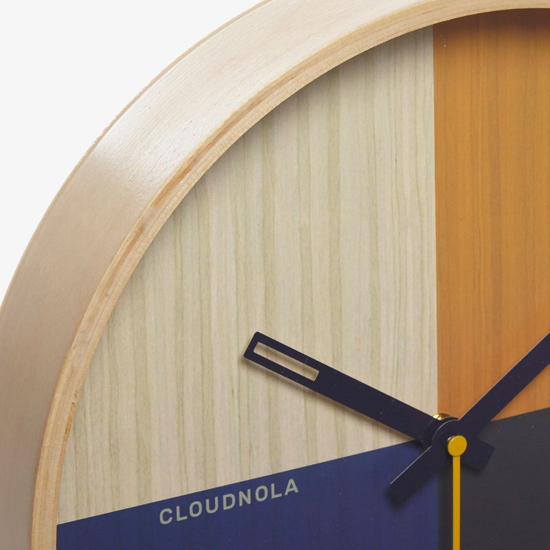 Flor Blue Wood Wall clock